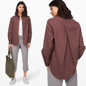 Lululemon Full Day Ahead Shirt Antique Bark / Antique Bark Size 4